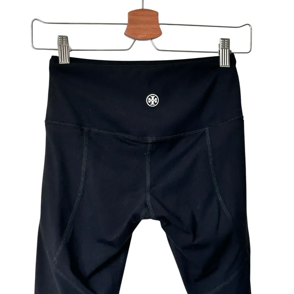 Tory Burch Sport Leggings Women’s XS Black Chevron Yoga